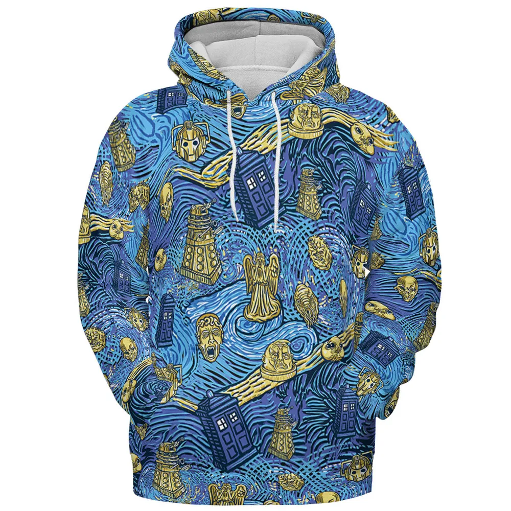 Starry Night Tardis Doctor Who All-over Print Hoodie - 3