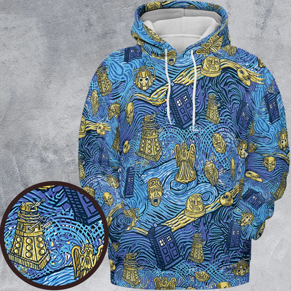 Starry Night Tardis Doctor Who All-over Print Hoodie - 2