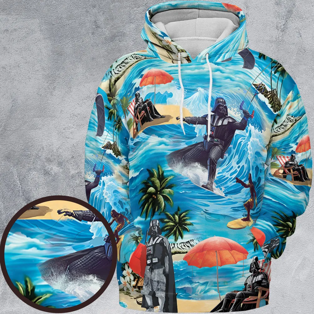 Darth Vader Surfing All-over Print Hoodie - 2