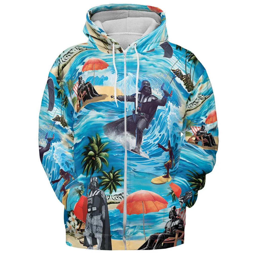 Darth Vader Surfing All-over Print Hoodie - 4