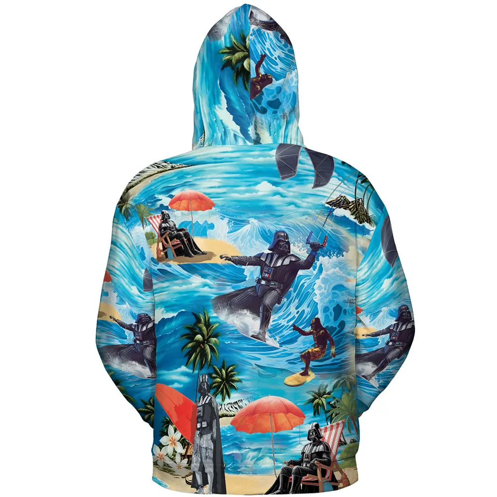 Darth Vader Surfing All-over Print Hoodie - 5