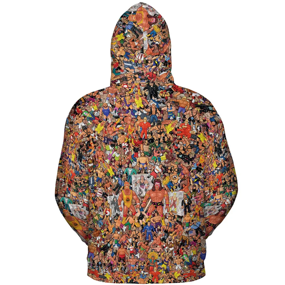 Wrestling Hulk Hogan and Buddies Figures All-over Print Hoodie - 5