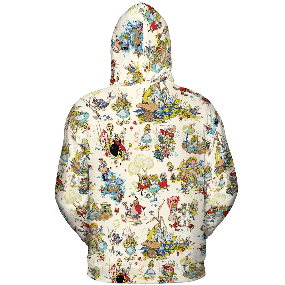 Alice In Wonderland Pattern All-over Print Hoodie - 5