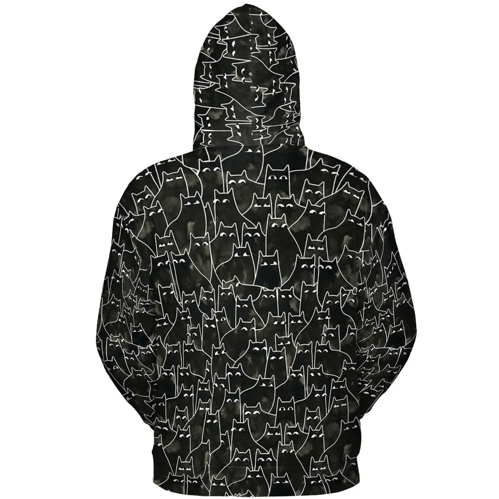 Suspicious Cats Funny Cat All-over Print Hoodie - 5