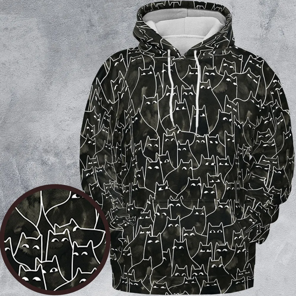 Suspicious Cats Funny Cat All-over Print Hoodie - 2