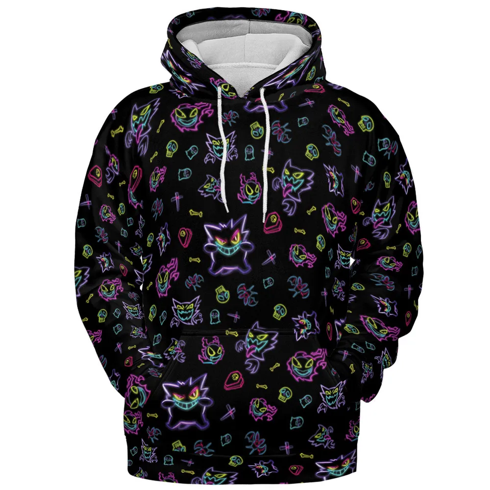 Neon Gastly Haunter Gengar Pokemon All-over Print Hoodie - 3