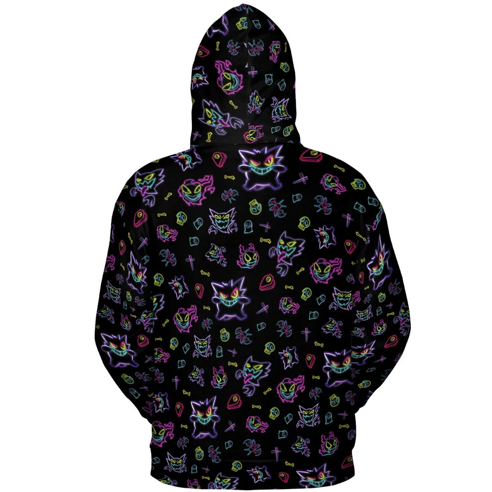 Neon Gastly Haunter Gengar Pokemon All-over Print Hoodie - 5