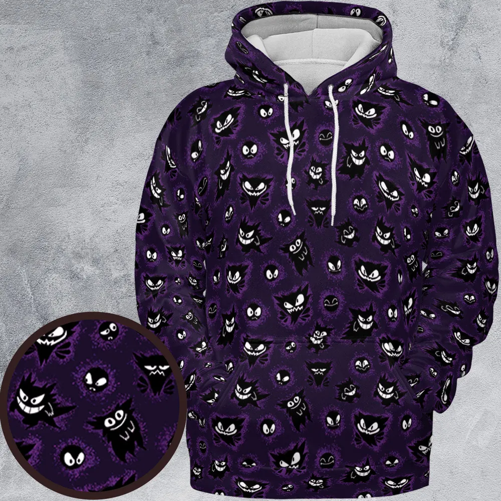 Gastly Haunter and Gengar Pokemon Pattern All-over Print Hoodie - 2