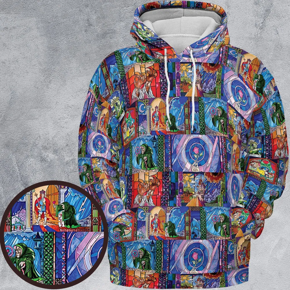 Beauty And The Beast Story Windows All-over Print Hoodie - 2