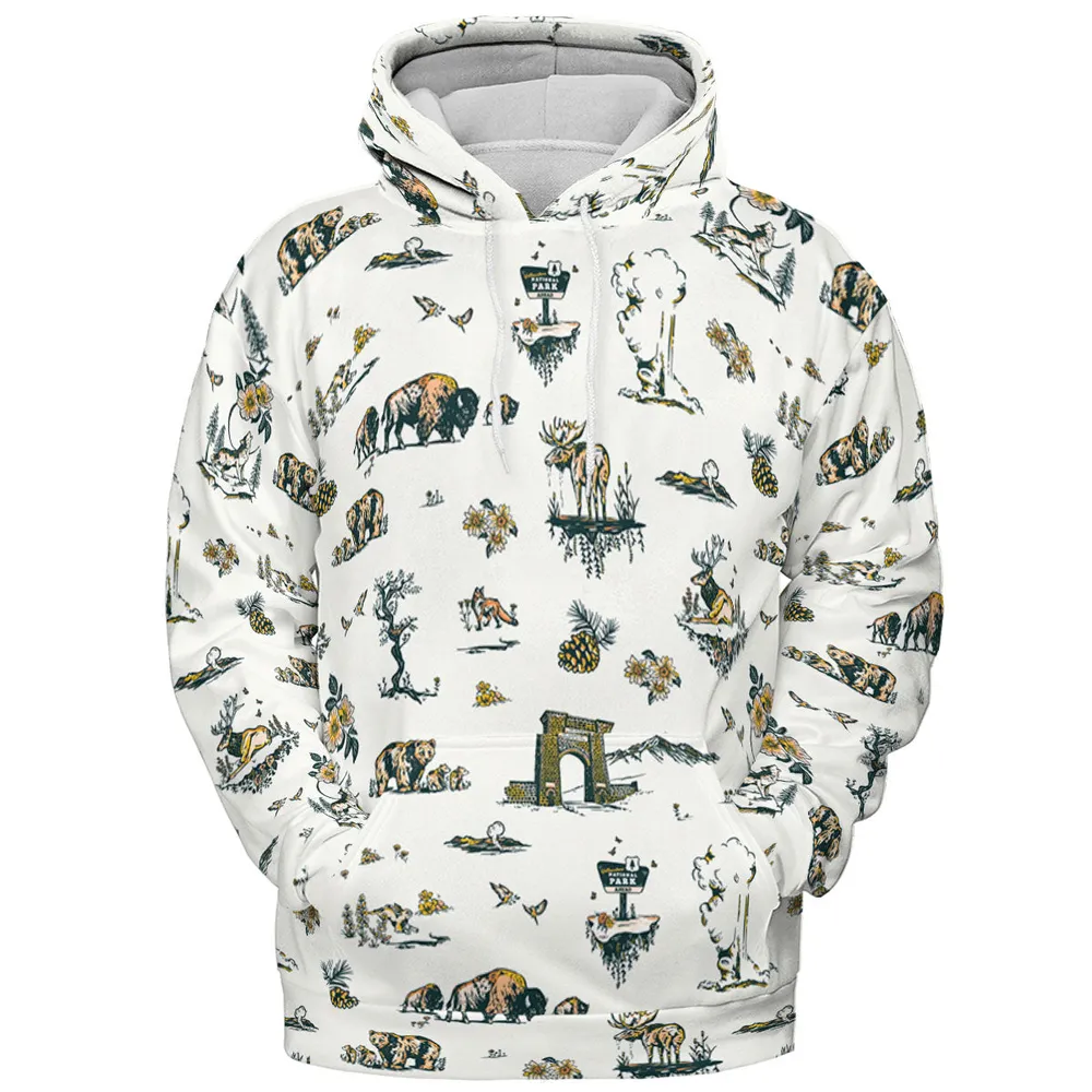 Yellowstone National Park Pattern All-over Print Hoodie - 3