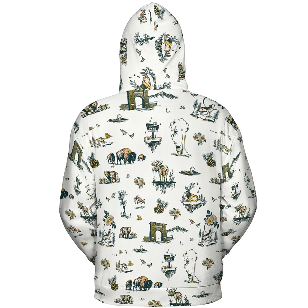 Yellowstone National Park Pattern All-over Print Hoodie - 5