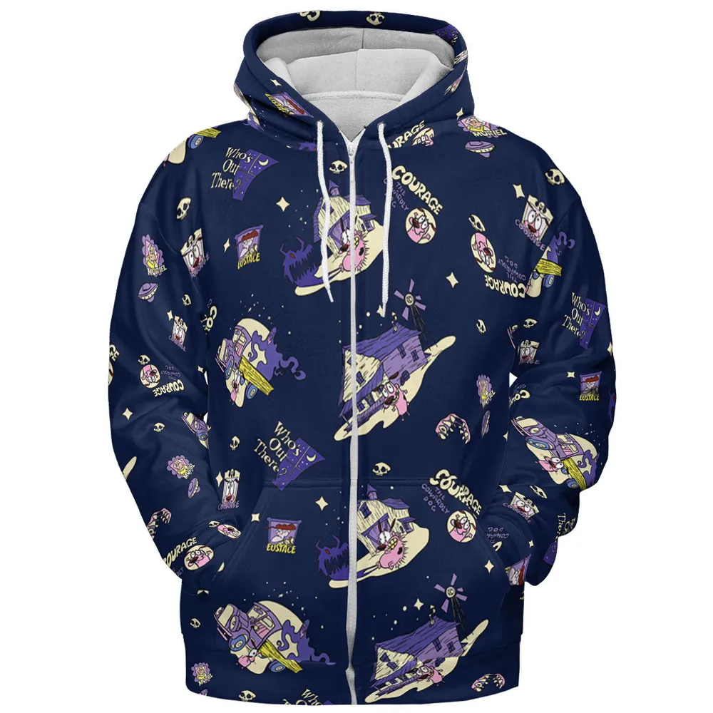 Courage the Cowardly Dog Scenic All-over Print Hoodie - 4