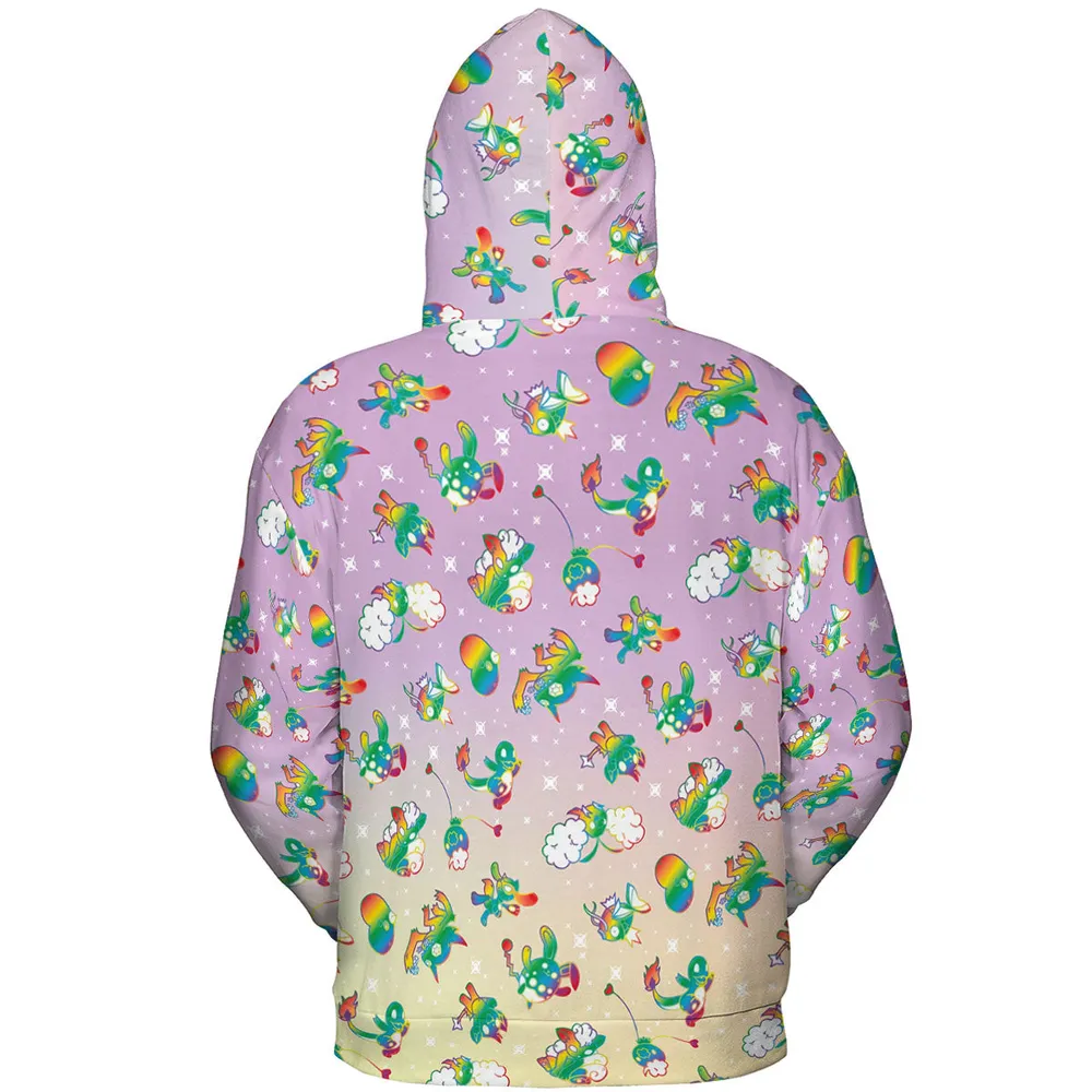Rainbow Pokemon Pattern All-over Print Hoodie - 5