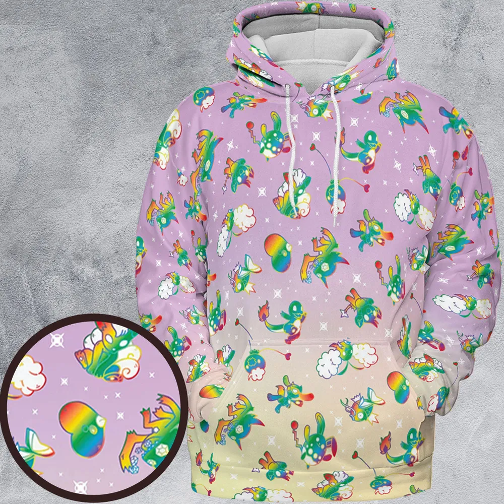 Rainbow Pokemon Pattern All-over Print Hoodie - 2