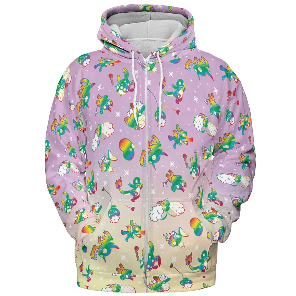 Rainbow Pokemon Pattern All-over Print Hoodie - 4