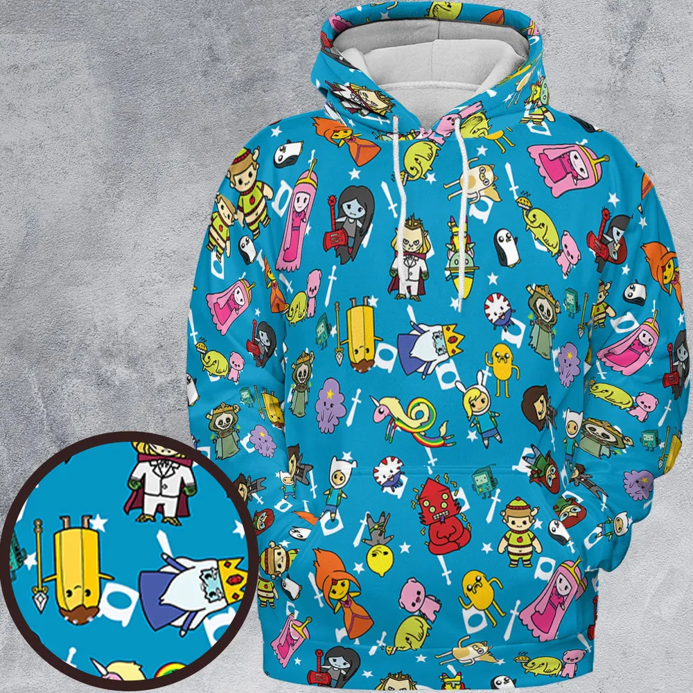Adventure Time Characters Doodle All-over Print Hoodie - 2