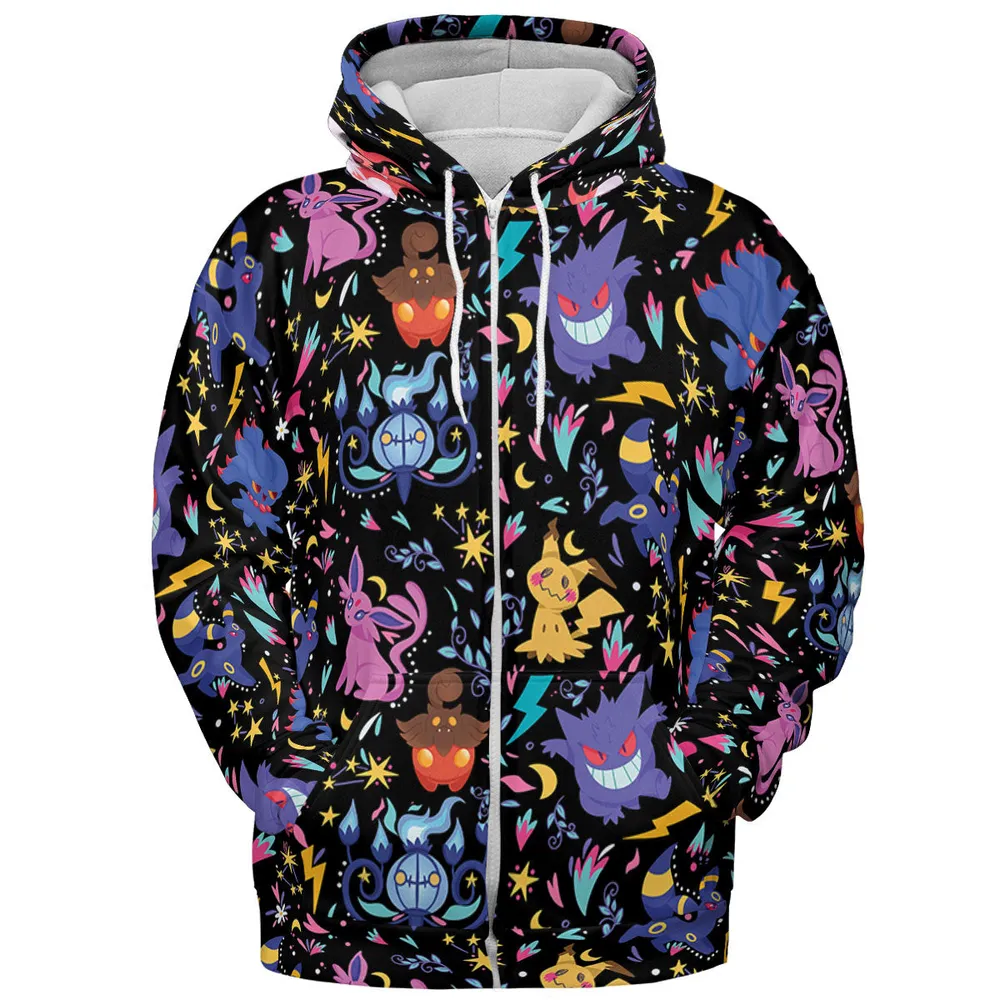 Ghost Buddies Cottagecore Pokemon Patterns All-over Print Hoodie - 4