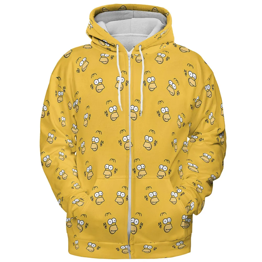 Homer Simpson Pattern All-over Print Hoodie - 4
