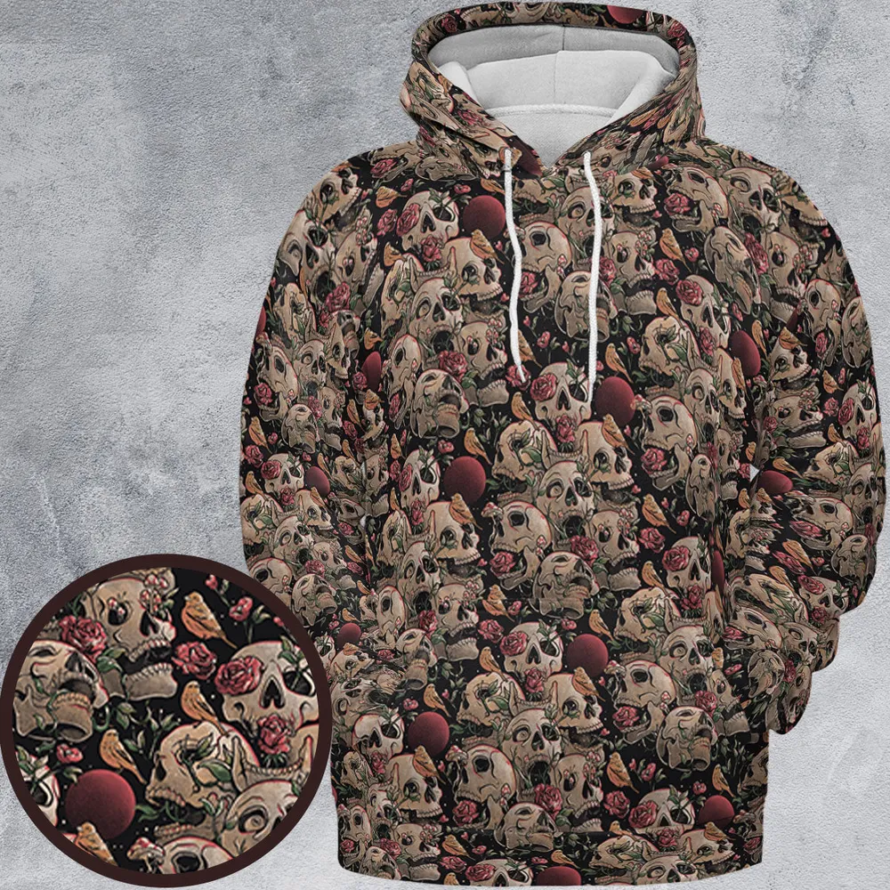 Life Grows Through Death Skull All-over Print Hoodie - 2