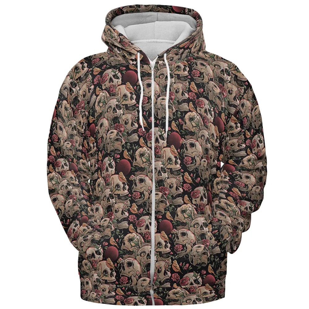 Life Grows Through Death Skull All-over Print Hoodie - 4