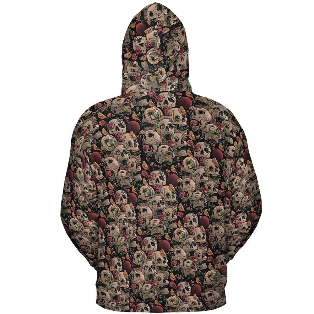 Life Grows Through Death Skull All-over Print Hoodie - 5