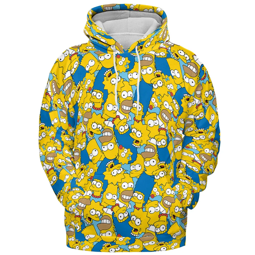 Head Toss The Simpson Characters All-over Print Hoodie - 3