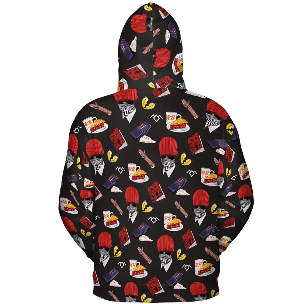 Twin Peaks Pattern All-over Print Hoodie - 5