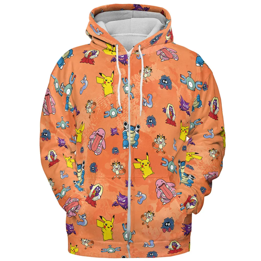Pokemon Character Scatter All-over Print Hoodie - 4