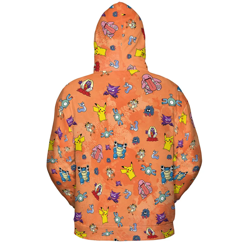 Pokemon Character Scatter All-over Print Hoodie - 5