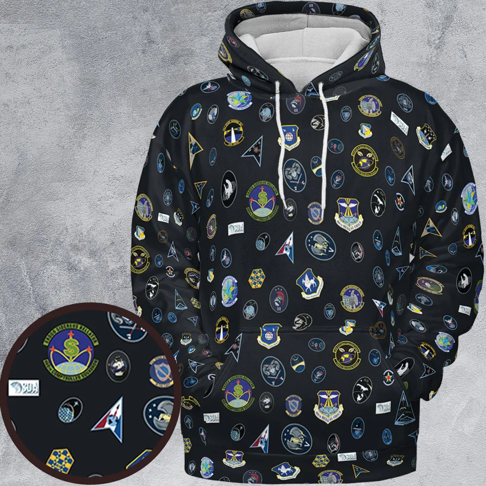 Space Force Squadron Pattern All-over Print Hoodie - 2