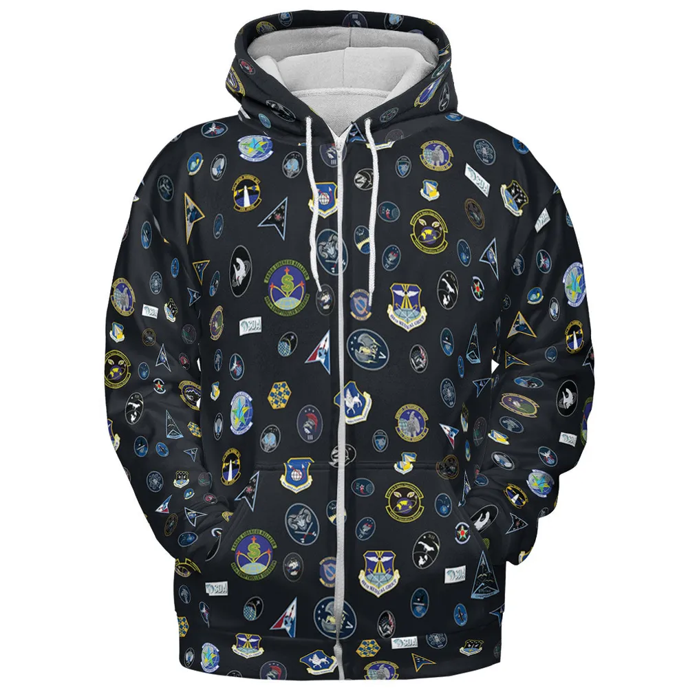 Space Force Squadron Pattern All-over Print Hoodie - 4