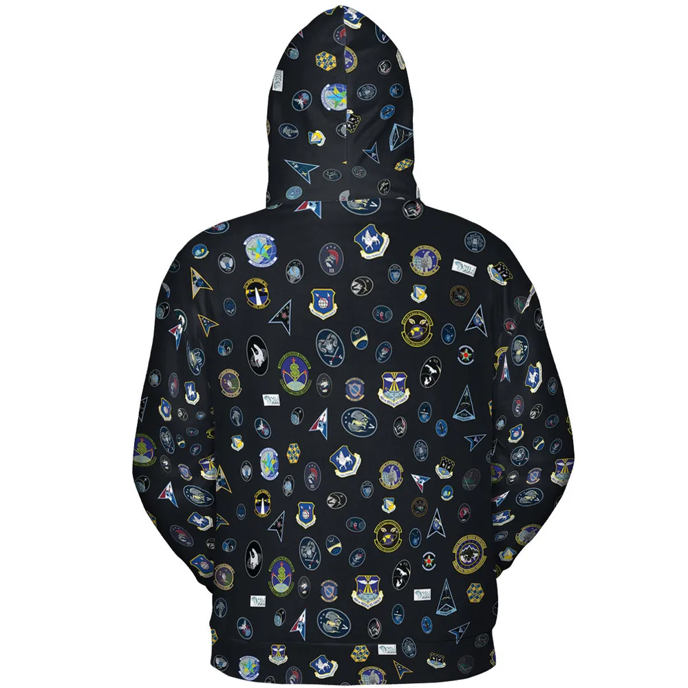 Space Force Squadron Pattern All-over Print Hoodie - 5