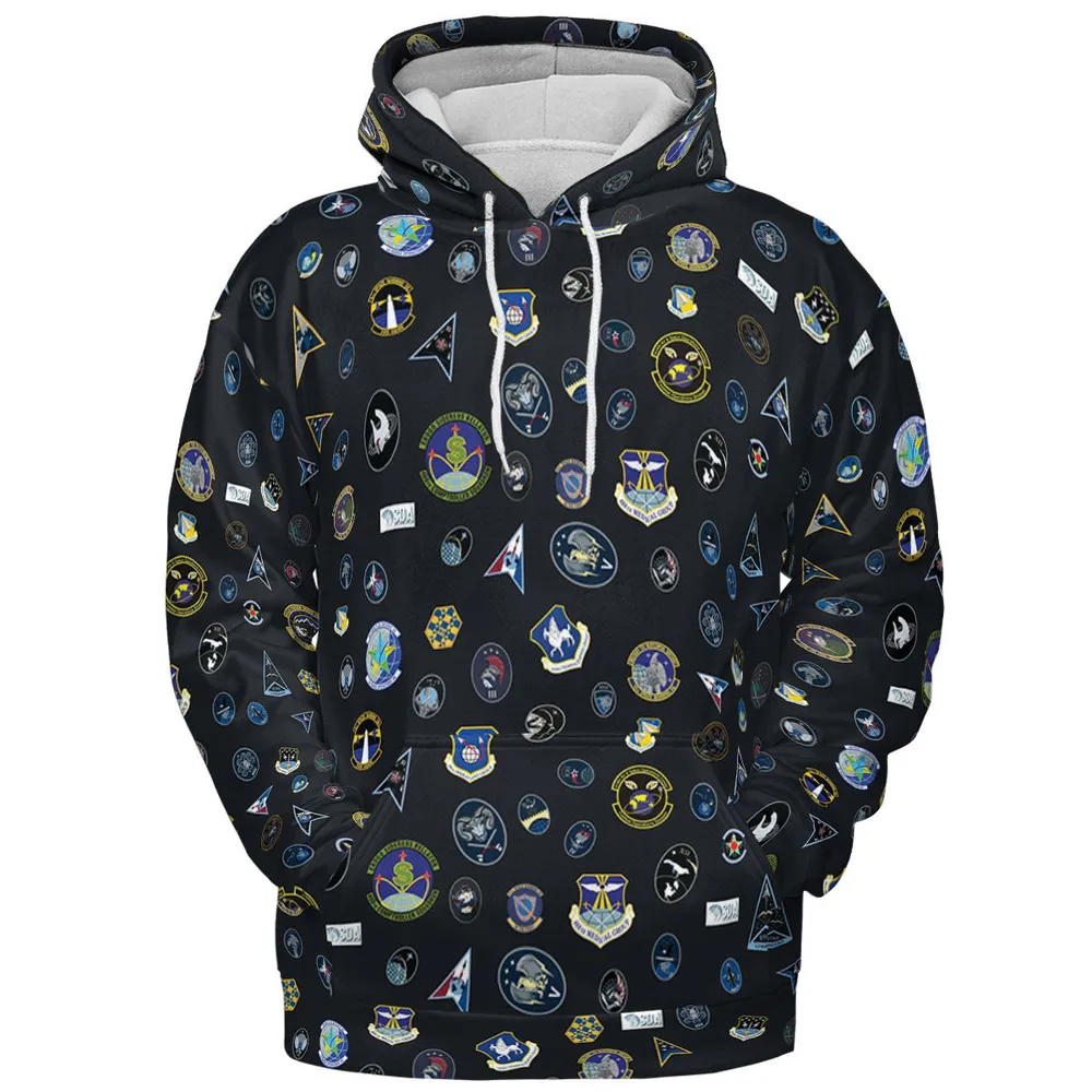 Space Force Squadron Pattern All-over Print Hoodie - 3