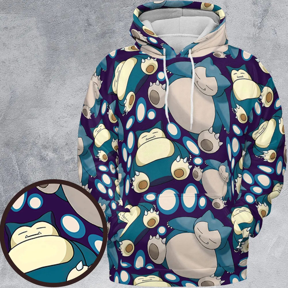 Snorlax Pokemon All-over Print Hoodie - 2