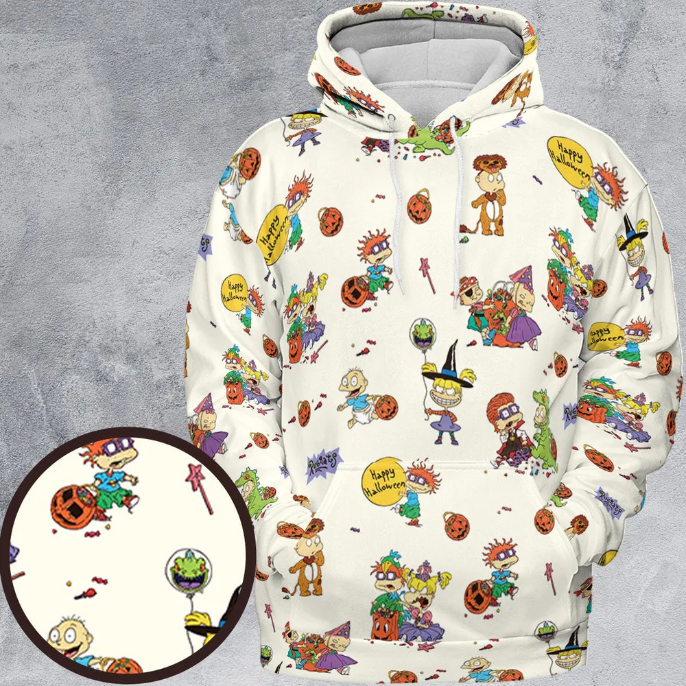 Rugrats Happy Halloween Pattern All-over Print Hoodie - 2