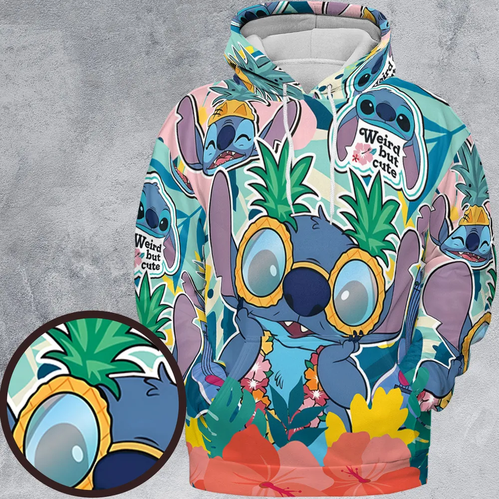 Weird But Cute Stitch All-over Print Hoodie - 2