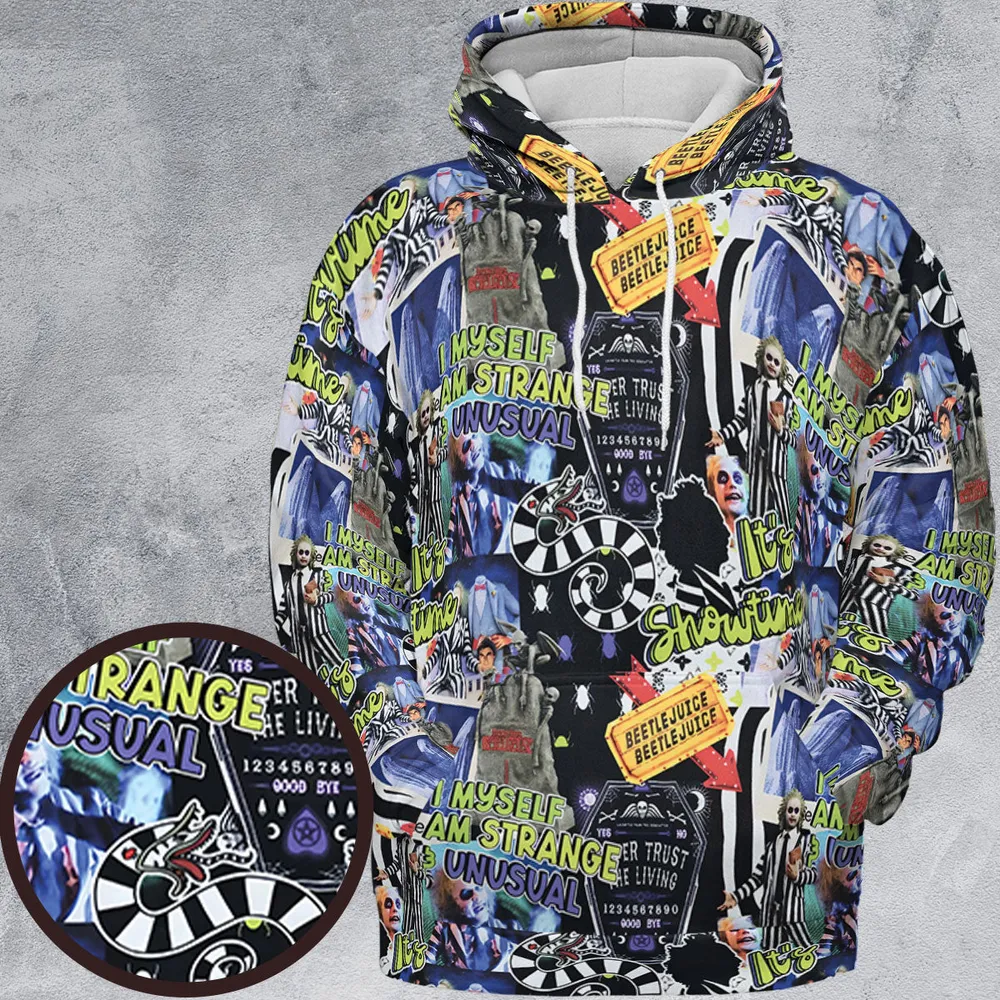 I Myself Am Strange Unusual Beetlejuice All-over Print Hoodie - 2