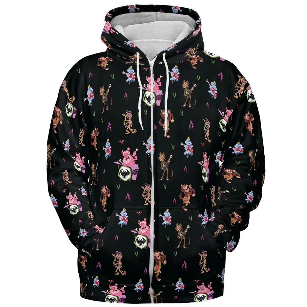 Monsters Cereal Pattern All-over Print Hoodie - 4