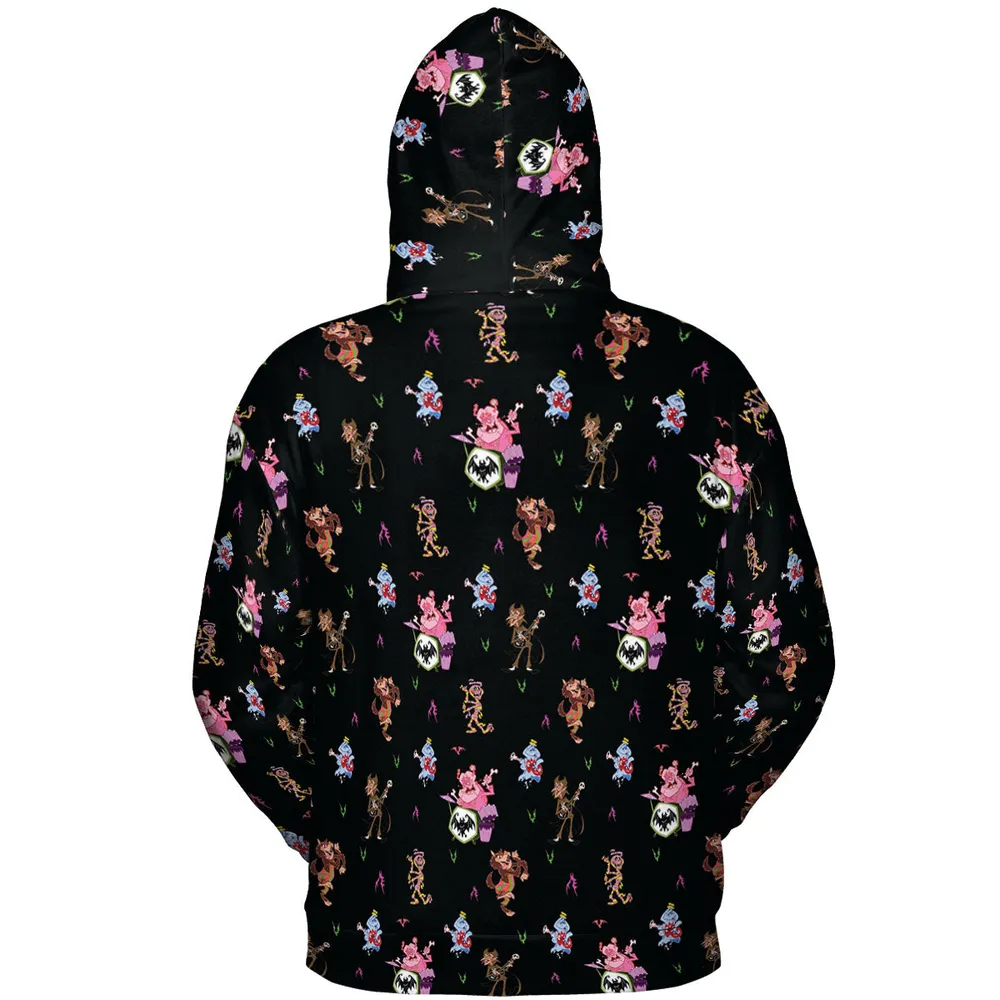 Monsters Cereal Pattern All-over Print Hoodie - 5
