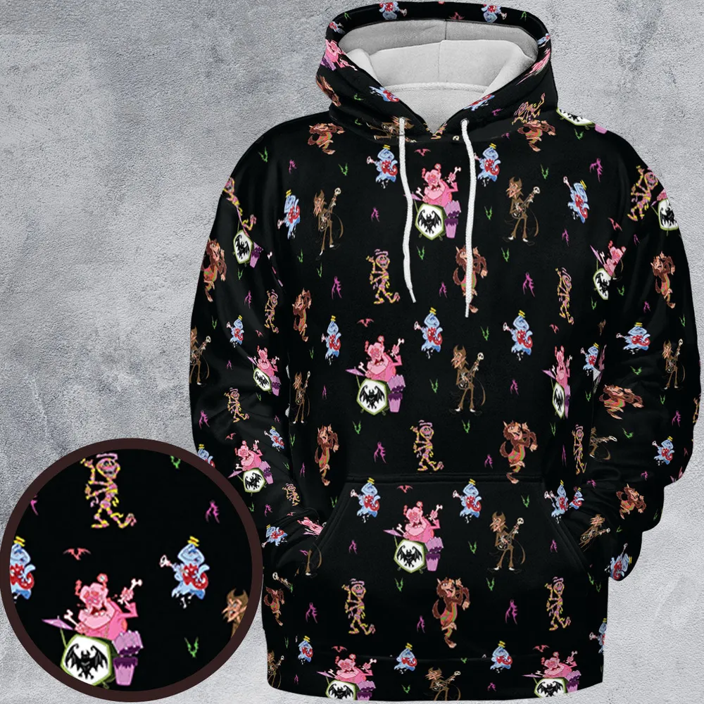 Monsters Cereal Pattern All-over Print Hoodie - 2