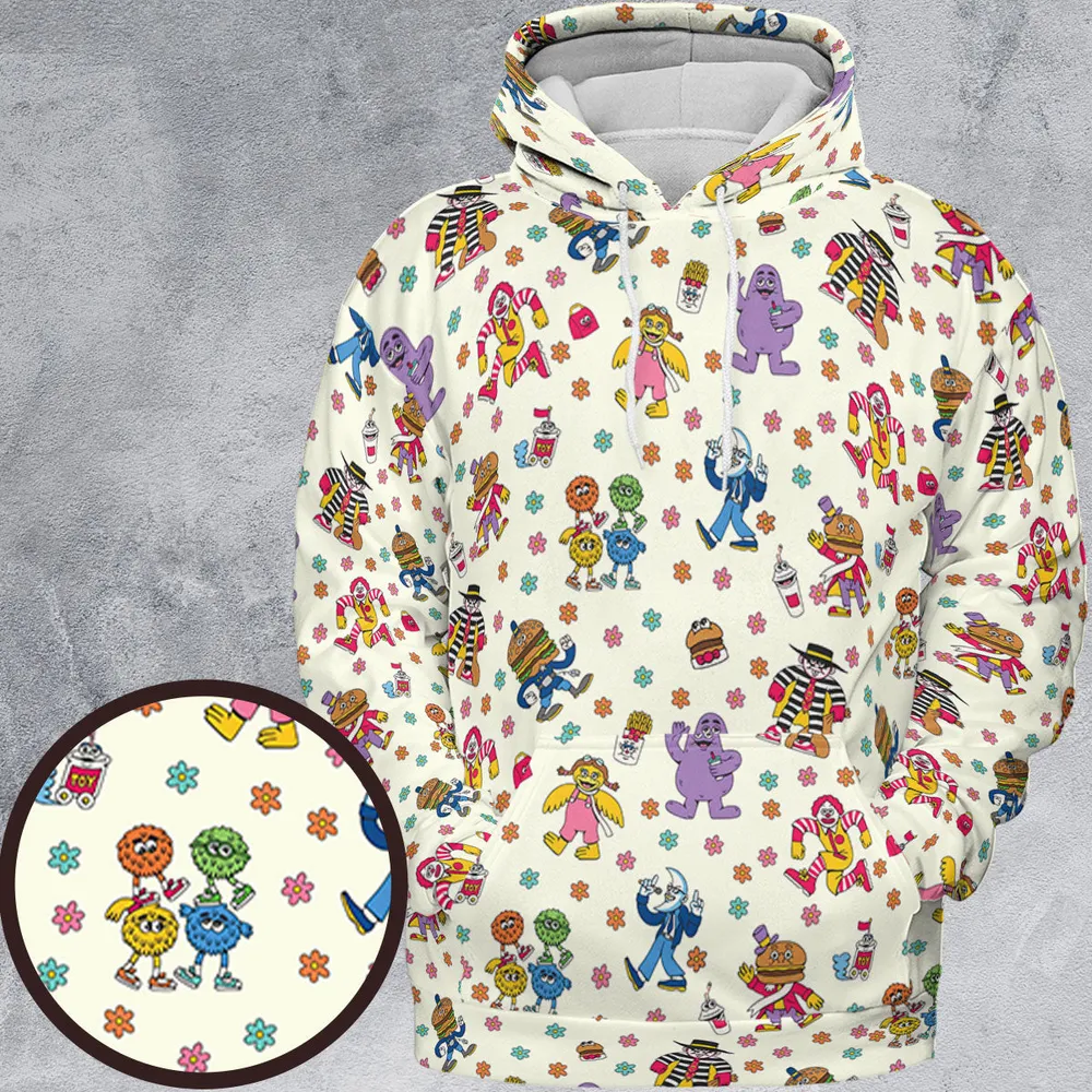BADA BOP BA BA Mcdonaldland All-over Print Hoodie - 2