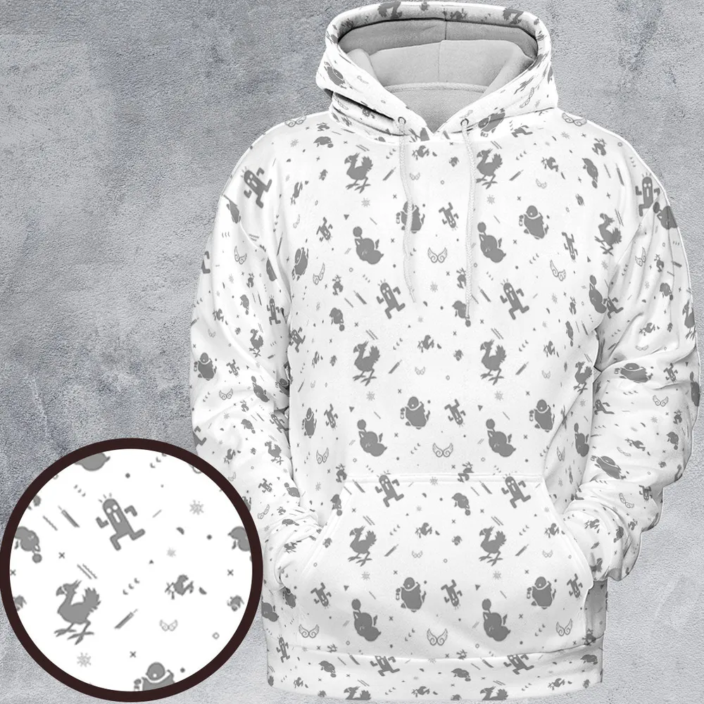 Final Fantasy Creatures Pattern All-over Print Hoodie - 2