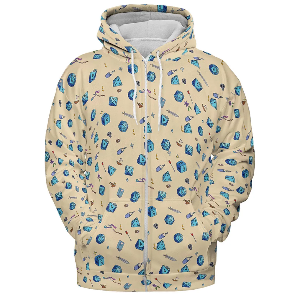 RPG DND Dices Pattern All-over Print Hoodie - 4