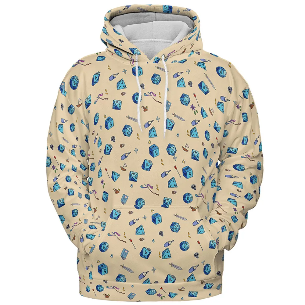 RPG DND Dices Pattern All-over Print Hoodie - 3