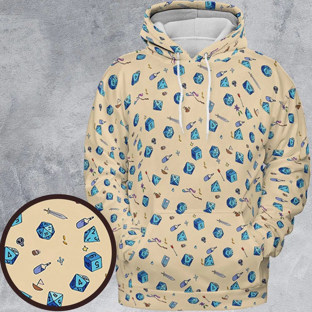 RPG DND Dices Pattern All-over Print Hoodie - 2