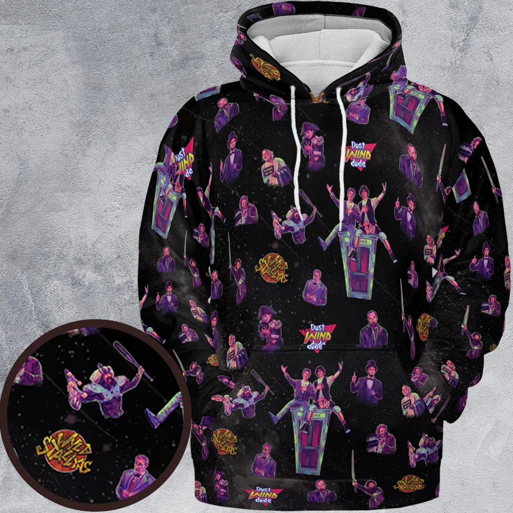 Wyld Stallyns Bill and Ted's Excellent Adventure Character All-over Print Hoodie - 2