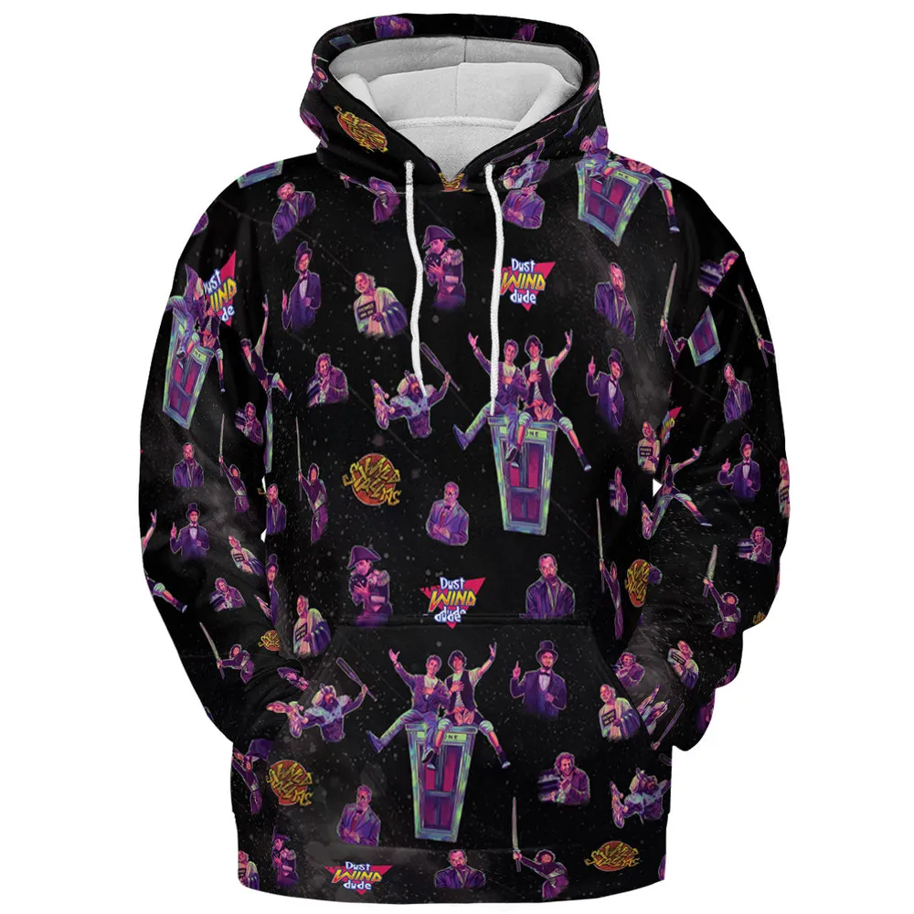 Wyld Stallyns Bill and Ted's Excellent Adventure Character All-over Print Hoodie - 3