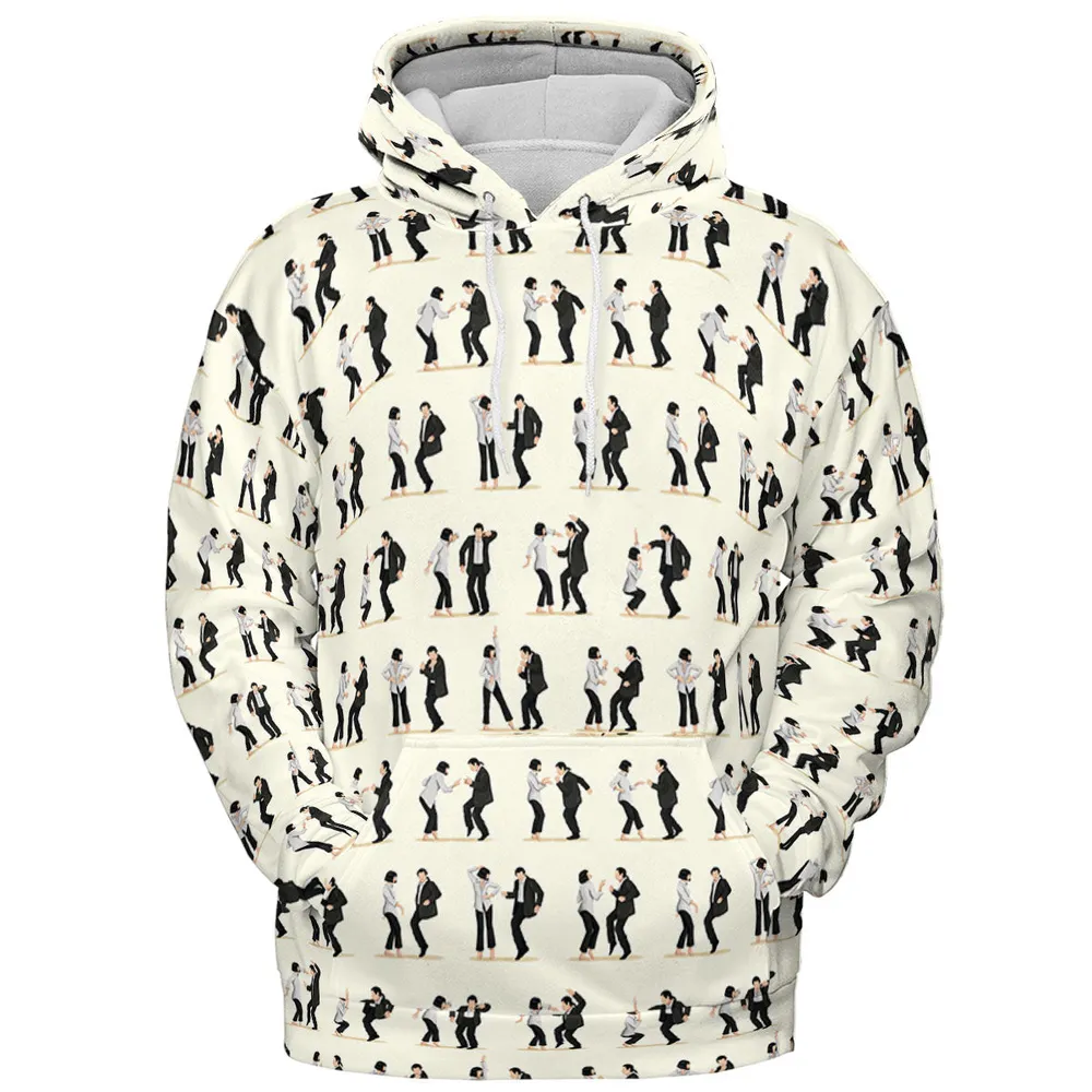 Mia Wallace and Vincent Vega Dance Pulp Fiction All-over Print Hoodie - 3