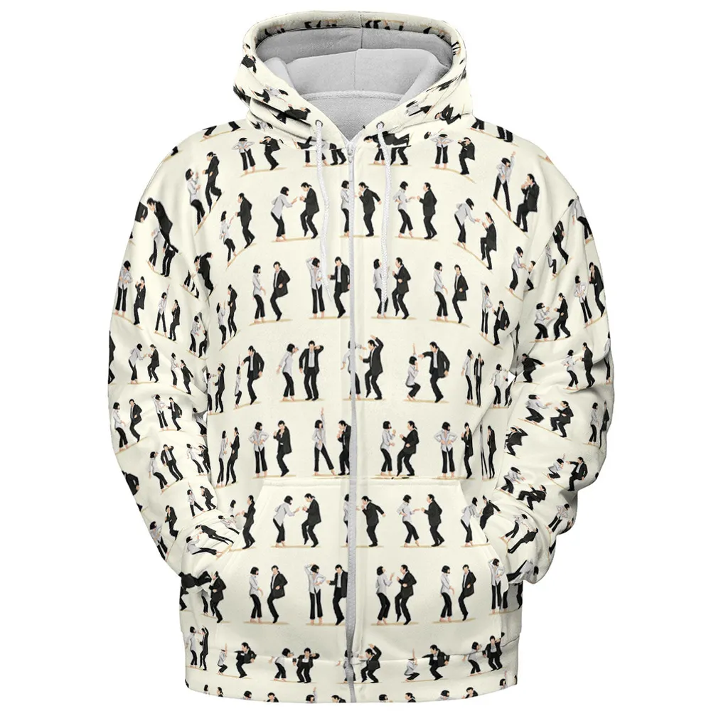 Mia Wallace and Vincent Vega Dance Pulp Fiction All-over Print Hoodie - 4