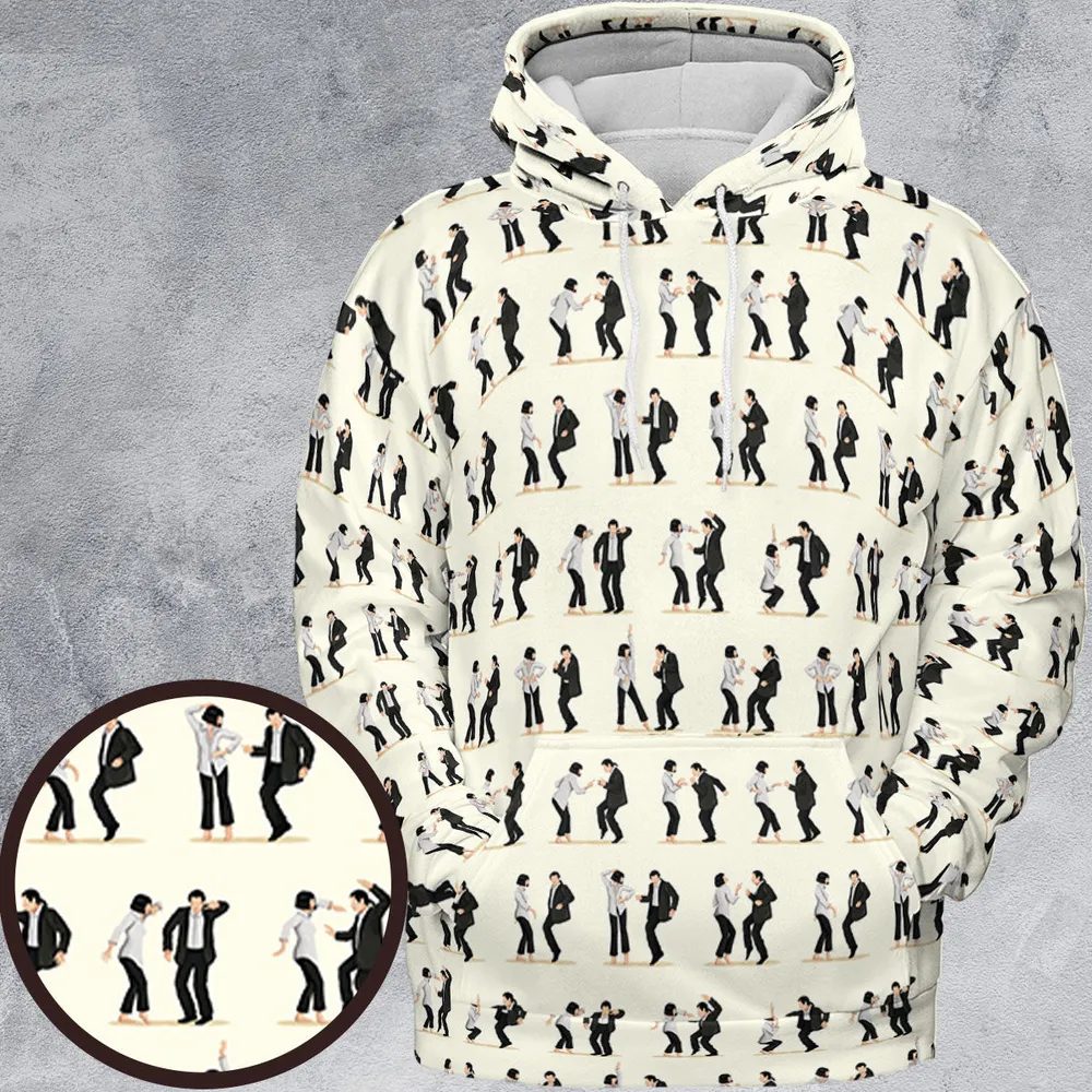 Mia Wallace and Vincent Vega Dance Pulp Fiction All-over Print Hoodie - 2
